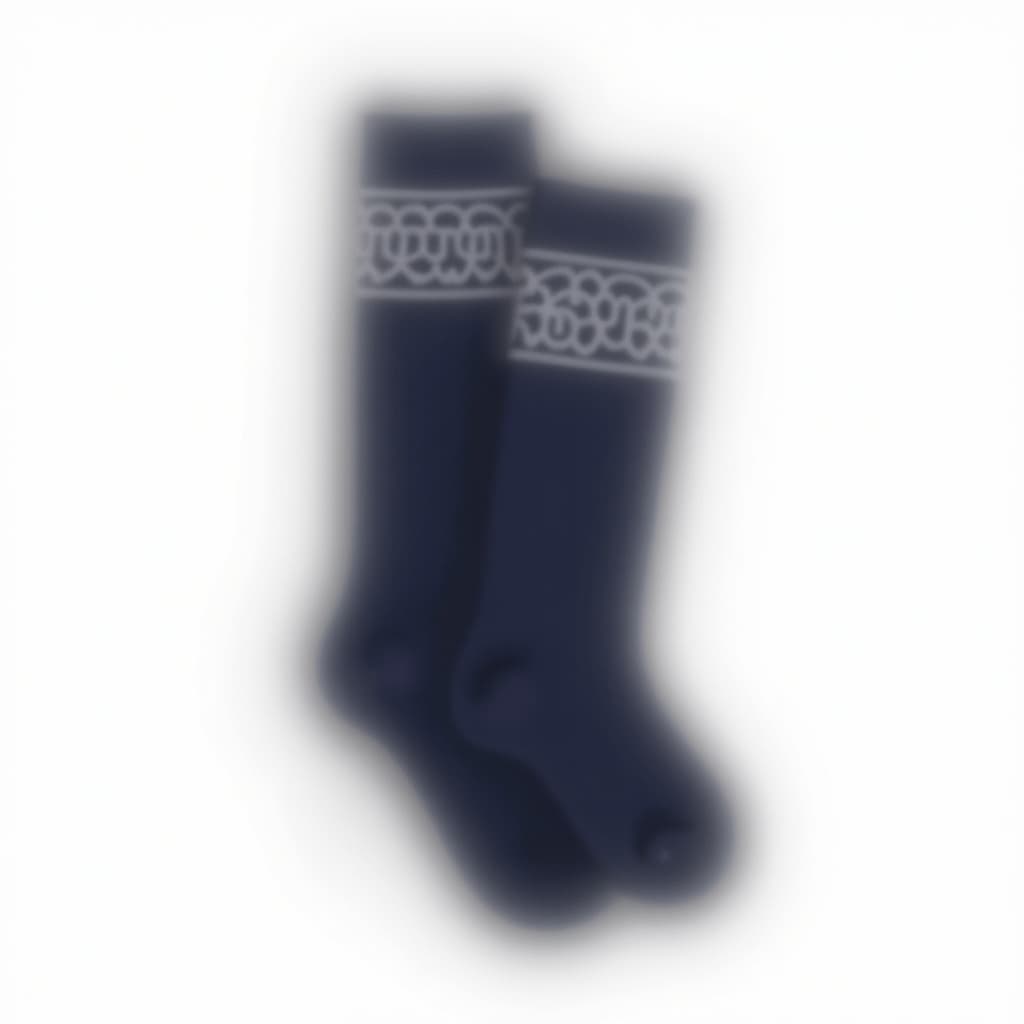 Ribbed Calf Crew — Navy